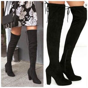 NWOT Lulus Size 8 Over the Knee Boots Black
